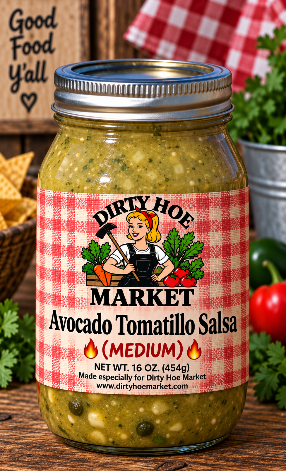 Dirty Hoe Market Avocado Tomatillo Salsa